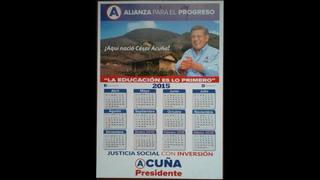 Huanchaco: distribuyen calendarios con frase ‘Acuña presidente’