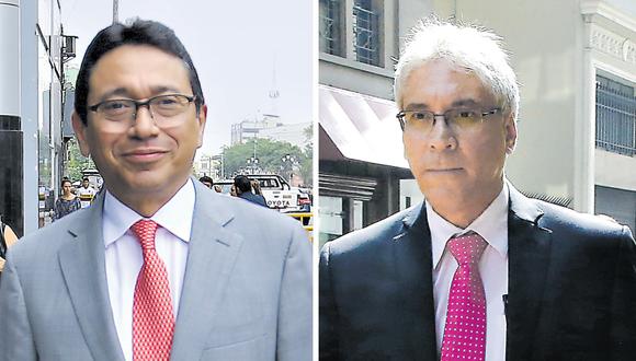 El abogado Humberto Abanto (izquierda) y el ex ministro de Justicia Aurelio Pastor fueron registrados como abogados del Apra ante el pleno del JNE. (Imagen: El Comercio).