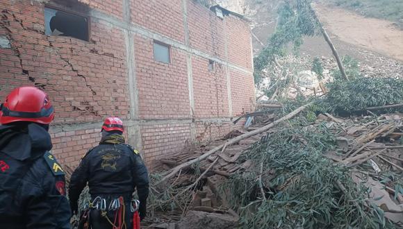 Un gran deslizamiento del cerro ocurrió el jueves 30 de junio en el sector Cruz de Shallapa, en el distrito de Chavín de Huántar, en la provincia de Huari. (Foto: PNP)