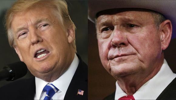 Donald Trump y Roy Moore, candidato al Senado por Alabama. (AP).