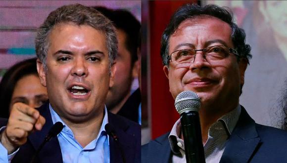 Iván Duque y Gustavo Petro fueron los dos candidatos más votados en la primera vuelta de las elecciones presidenciales de Colombia. (AFP / Reuters).