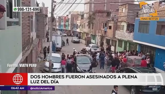 Dos hombres fueron asesinados a plena luz del día en el Callao. (Foto: América Noticias)