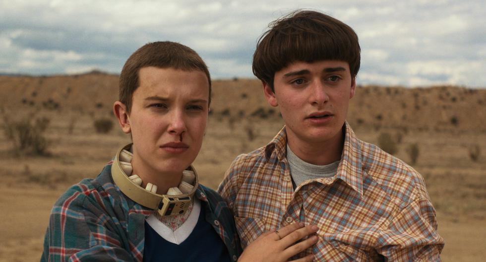 Millie Bobby Brown como Eleven y Noah Schnapp como Will Byers en una escena de "Stranger Things".