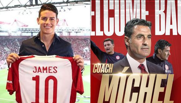 Luego de regresar de los amistosos con Colombia, James se pondrá las órdenes de Míchel González. Foto: @olympiacosfc.