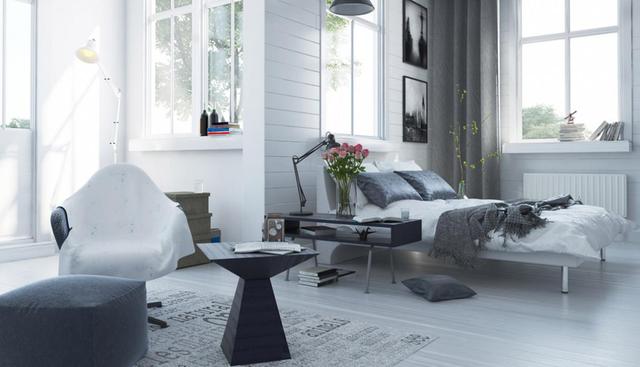 Un aspecto simple. Vuelve a lo más natural tu habitación con un estilo de pocos colores. Puedes jugar con distintos tonos o combinar blanco con negro para lograr un espacio moderno. (Foto: Shutterstock)