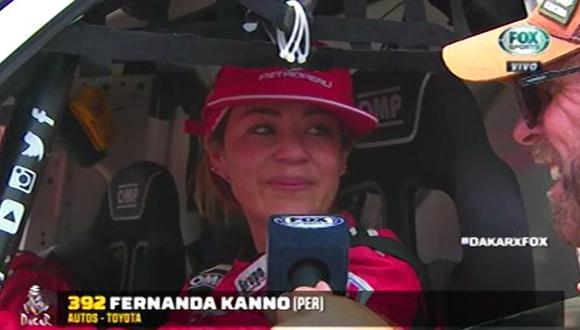 Dakar 2018: Fernanda Kanno se emocionó hasta las lágrimas. (Foto: Captura de FOX Sports)