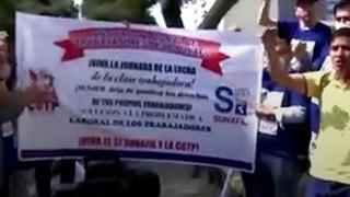 Sunafil: trabajadores realizan plantón frente al ministerio de Trabajo exigiendo mejoras laborales 