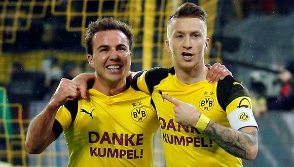 Borussia Dortmund ganó 2-1 a Borussia Mönchengladbach y sigue firme en la cima de la Bundesliga. (Foto: AFP)