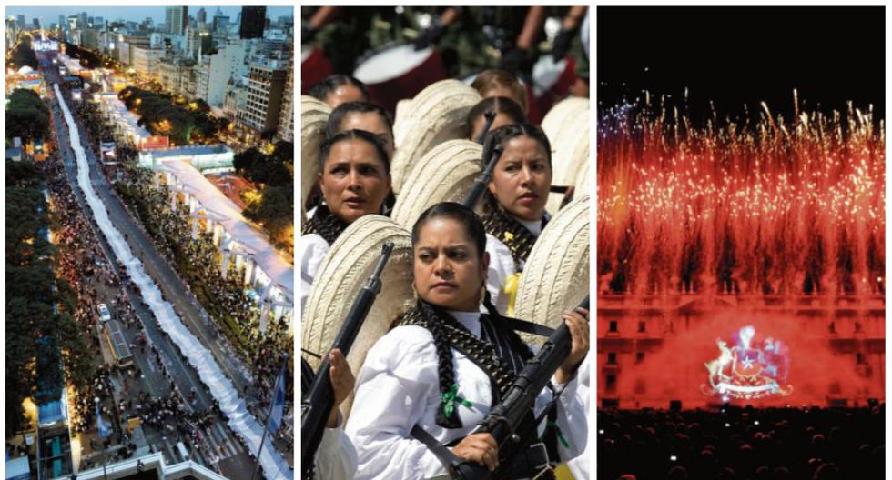 En festejos realizados entre el 2009 y el 2011 no faltaron los desfiles, las concentraciones masivas y los actos culturales. (Fotos: AFP)
