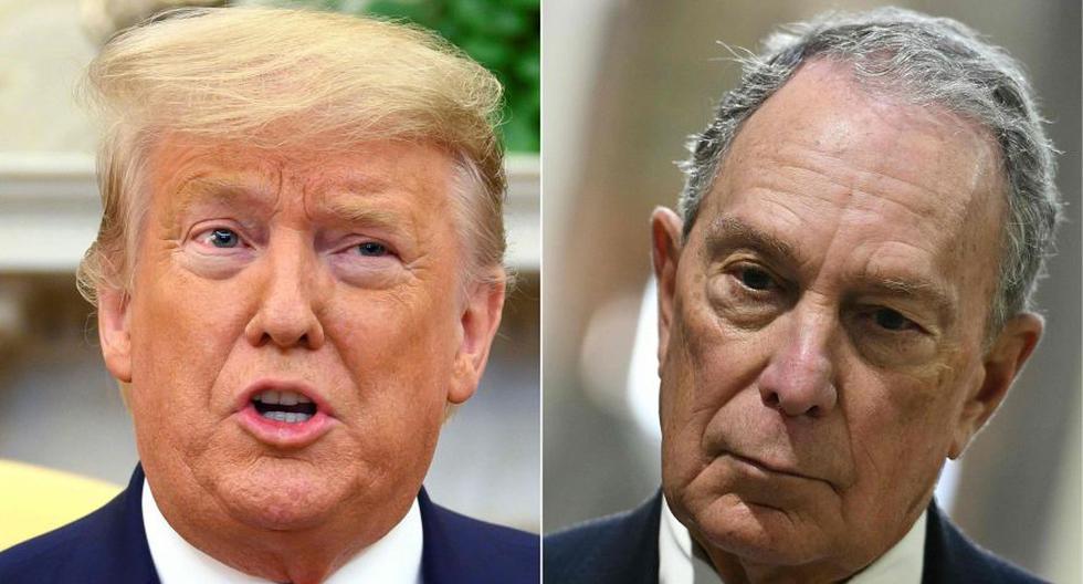Michael Bloomberg (derecha) es uno de los hombres más ricos del mundo. Hecho que Donald Trump (izquierda) aprovechó para recordar en sus redes sociales. (Foto: Archivo/AFP).