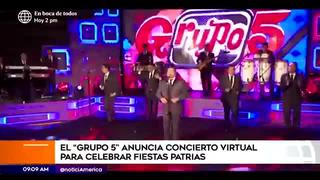 Grupo 5 regresa a los escenarios y ofrece concierto virtual por Fiestas Patrias