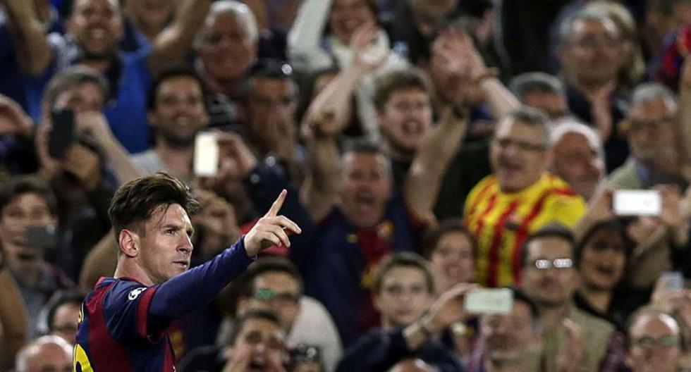 Lionel Messi celebra uno de sus goles (Foto EFE)