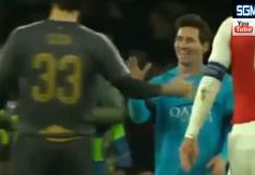Lionel Messi y el gesto de Petr Cech al terminar el partido Barcelona vs Arsenal
