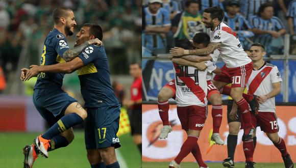 River Plate se han enfrentado en dos finales con una victoria para cada uno, mientras que en los duelos de la Libertadores Boca ha ganado dos eliminatorias y River una. (Fotos: AFP/AP)