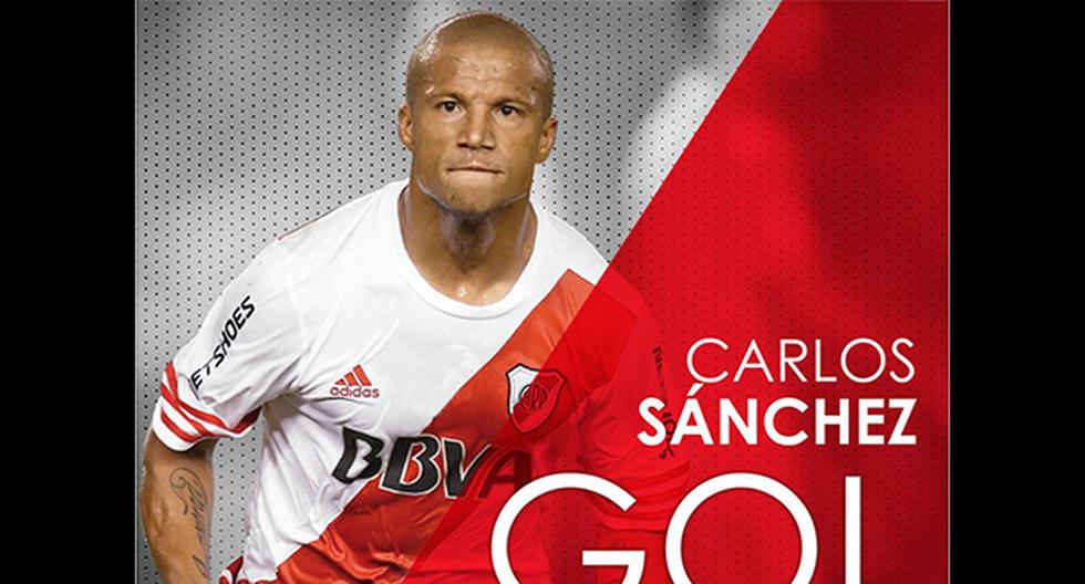 Sánchez es el salvador de River con su gol (Foto: Twitter River Plate)