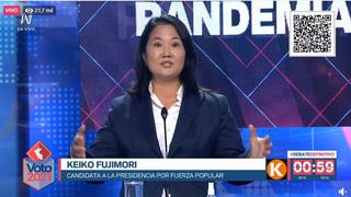 Keiko Fujimori dijo en debate que el “populismo” y la “izquierda radical” son “peores” que el COVID-19