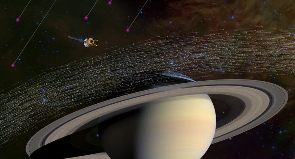 Polvo estelar alrededor de Saturno. (Foto: NASA/JPL-Caltech)