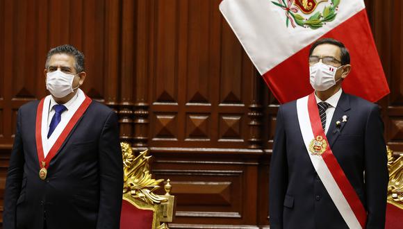 El presidente Martín Vizcarra tiene como principal reto recomponer la relación del Ejecutivo con el Congreso, que dirige el acciopopulista Manuel Merino. (Foto: Presidencia de la República)