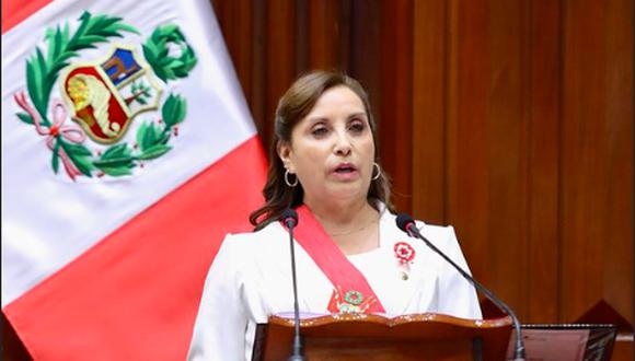 Dina Boluarte durante su mensaje a la nación. (Foto: Gobierno del Perú)