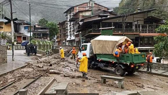 Un huaico se reportó este viernes 21 en el distrito de Machu Picchu Pueblo tras el desborde del río Alccamayo. (Foto: Twitter/GuidoBellido)