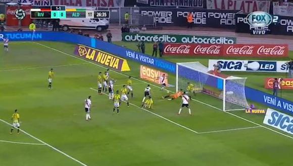 River vs. Aldosivi: colombiano Rafael Santos Borré marcó el 1-0 por Copa de la Superliga Argentina | VIDEO. (Video: FOX Sports 2 / Foto: Captura de pantalla)