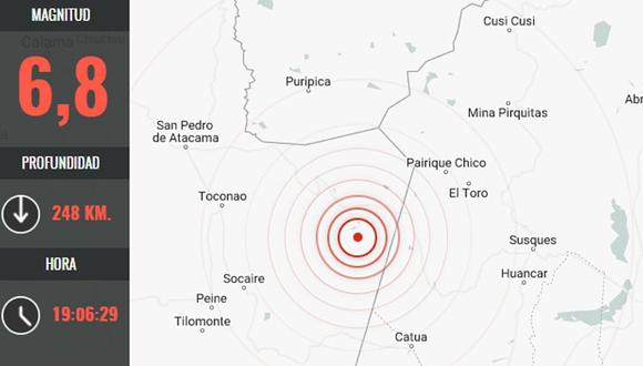 Un sismo de magnitud 6,8 se registro este martes en el norte de Chile.