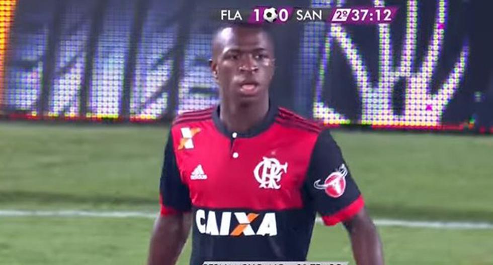 Vinicius no tuvo una buena jornada con el Flamengo. (Foto: captura)