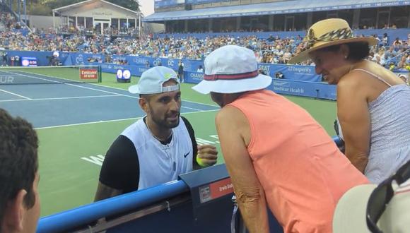 Nick Kyrgios recibió ayuda de una aficionada para vencer a Marcos Giron. (Foto: Captura)