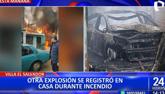 Un balón de gas de un vehículo explotó durante un incendio en Villa El Salvador. (Foto: 24 Horas)