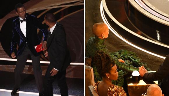 Will Smith golpeó en el rostro a Chris Rock por burlarse de su esposa Jada Pinkett. (Foto:  Etienne Laurent- EFE / Robyn Beck - AFP)
