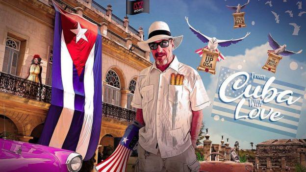 Un poster de la campaña para las elecciones que McAfee publicó desde Cuba. Foto: TWITTER/@OFFICIALMCAFEE, vía BBC Mundo