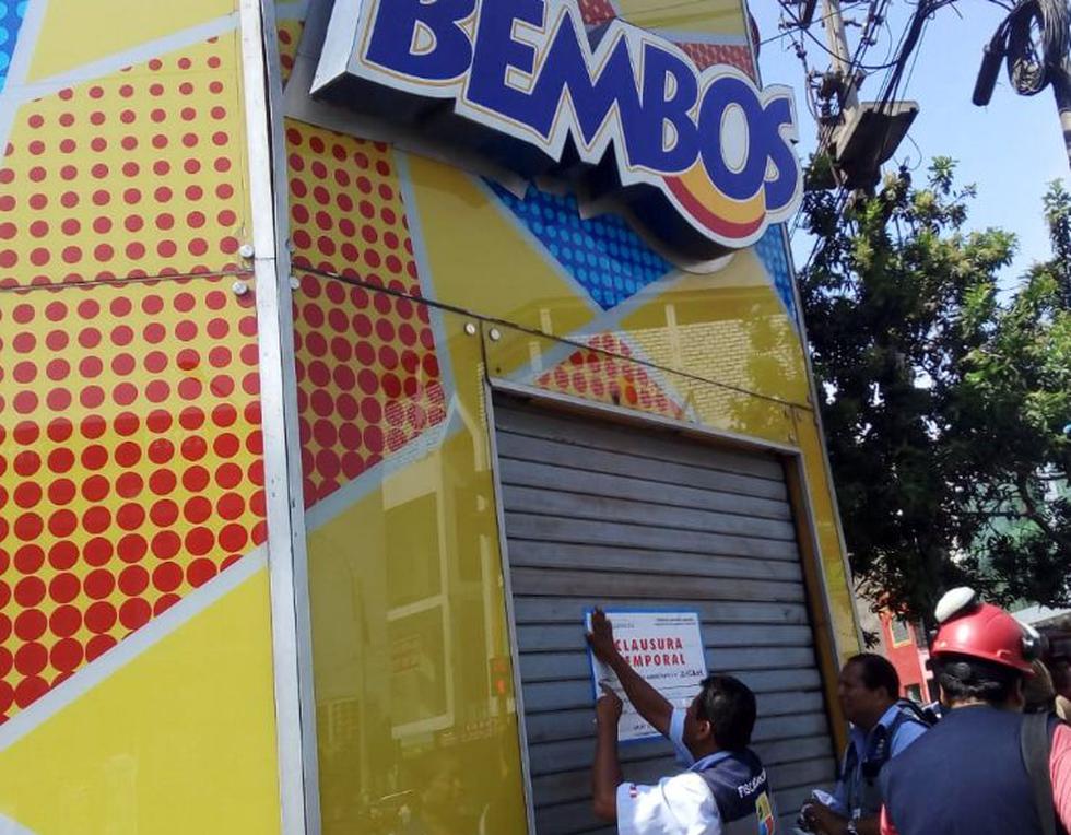 La Sub Gerencia de Fiscalización de la Municipalidad de Jesús María clausuró un el conocido restaurante de comida rápida “Bembos”. (Foto: Municipalidad de Jesús María)