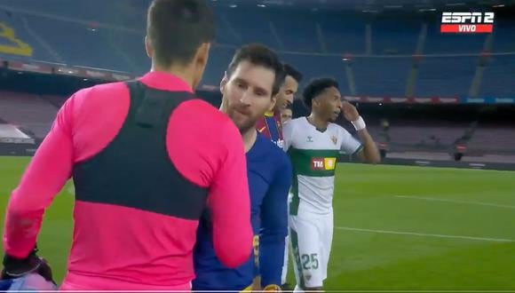 ¡No se lo esperaba! Mira la reacción del portero del Elche luego del gran gesto de Lionel Messi | VIDEO