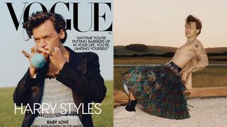 Harry Styles posa con un vestido de Gucci en la portada de Vogue y hace historia