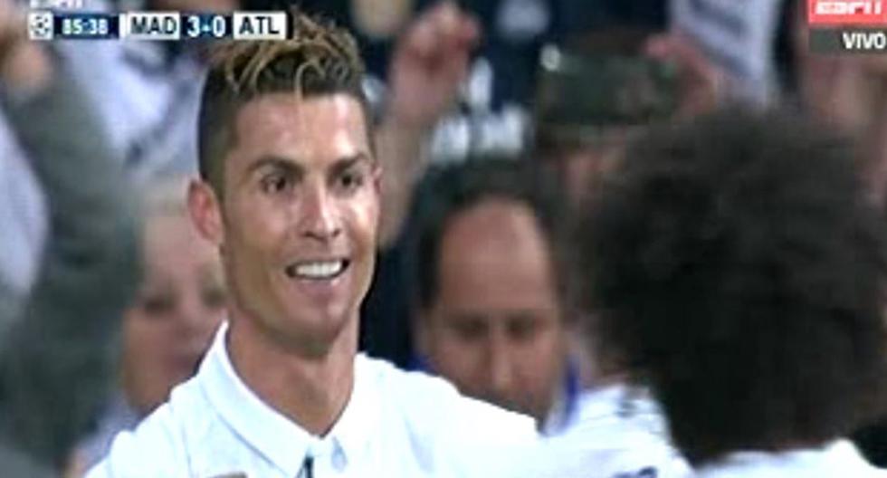 Cristiano Ronaldo anota 3 goles y ya casi mete al Real Madrid en la final de Champions league. (Foto: captura)