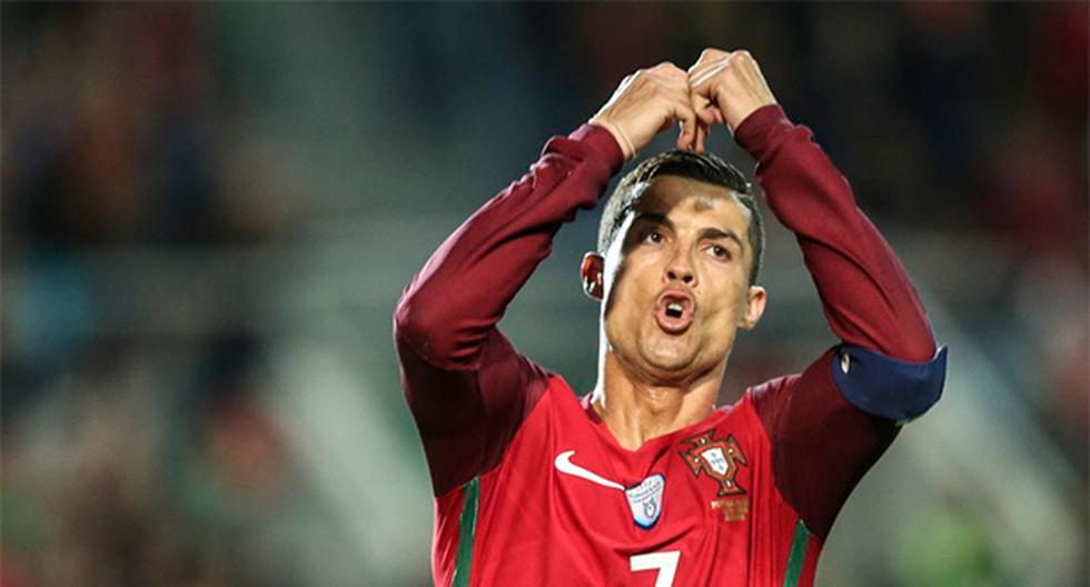 A los 65 minutos, Cristiano Ronaldo tomó el balón y le pegó de forma magnifica de tiro libre para poner el 3-0 de Portugal ante Hungría. Ya firmó su doblete. (Foto: Twitter)