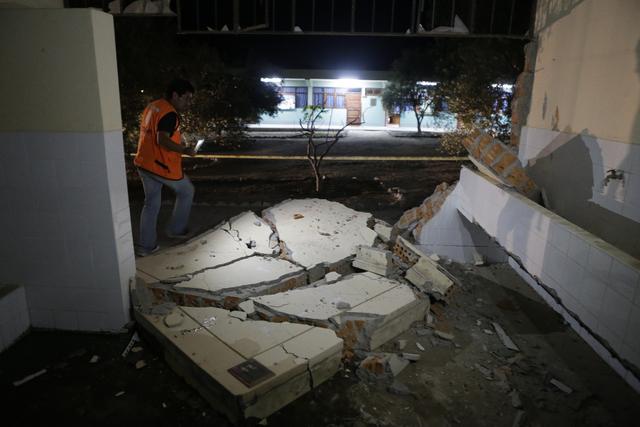 Sismo en Arequipa: instituto superior de Bella Unión en ruinas. (Foto: Alonso Chero)