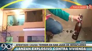 Detonaron bomba molotov en vivienda de San Juan de Miraflores