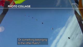 VIDEO: Paracaidista se salva de chocar contra un meteorito