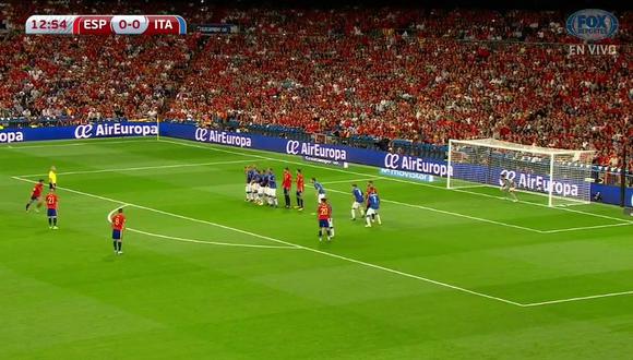 España vs. Italia: el golazo de tiro libre que anotó Isco a Buffon [Foto: Captura]