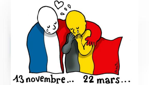 Con viñetas y cartoons rechazan los ataques en Bruselas