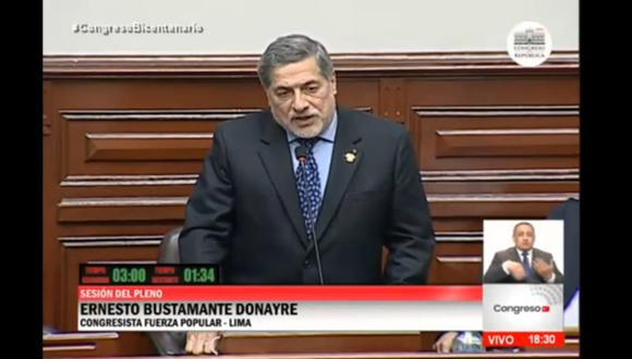 Ernesto Bustamante, congresista de Fuerza Popular. (Foto: archivo twitter @ErnesBustamante )