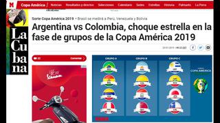 Copa América 2019: las portadas internacionales luego del sorteo de la fase de grupos | FOTOS