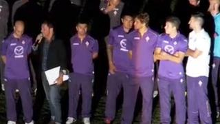 Juan Manuel Vargas fue presentado con el plantel de la Fiorentina