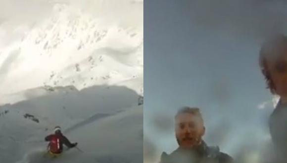Facebook: hombre sale a esquiar pero una avalancha de nieve lo desaparece [VIDEO]