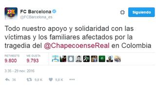 Clubes del mundo expresaron sus condolencias a Chapecoense