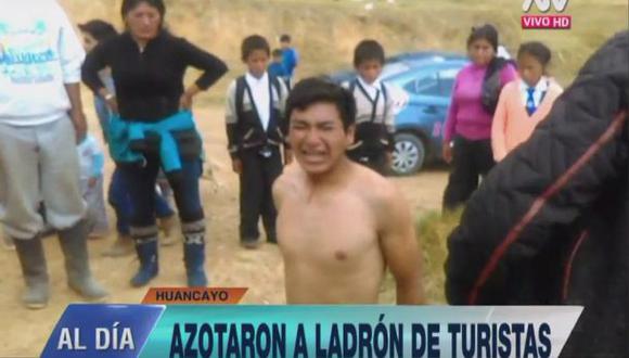 Huancayo: Delincuente es azotado por robar a turista española