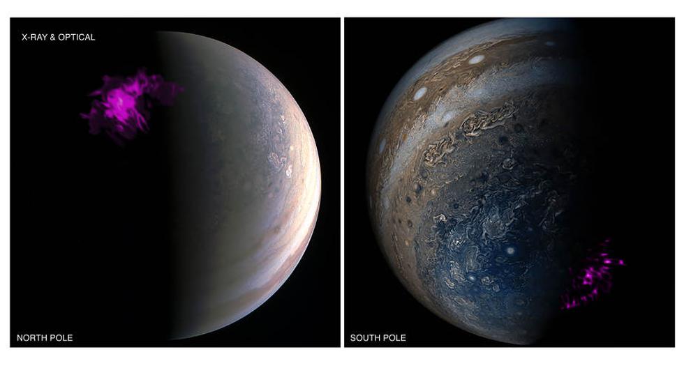 Las auroras de Júpiter. (Foto: NASA)