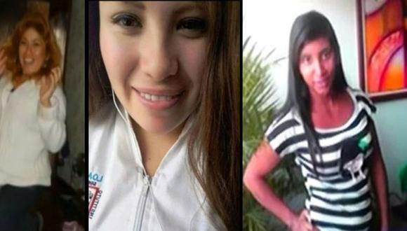 De izquierda a derecha: Nancy Giraldo Cruz, asesinada en SJL, Marisol Estela Alva, asesinada en VES y Helen Hernández Zavaleta, asesinada en Independencia. (Foto: Facebook/ Captura)