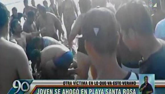 Joven murió ahogado en playa del balneario de Santa Rosa